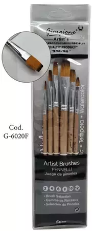 GIORGIONE Set de pinceles PENELLI chatos x6 - comprar online
