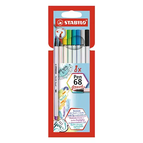 STABILO Marcador punta pincel pen 68 x8