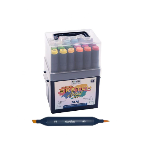 MOOVING Marcadores sketch artist doble punta x24