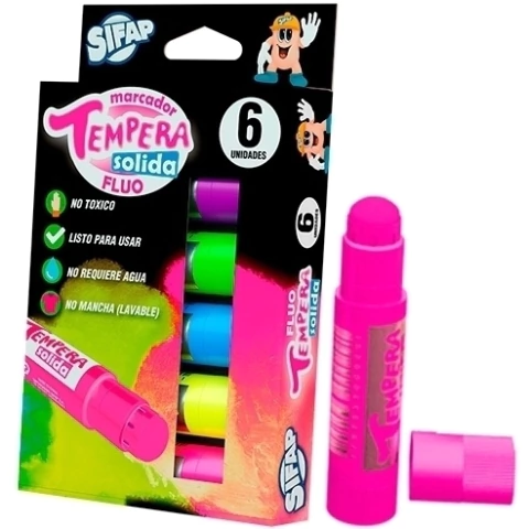 SIFAP Temperas Solidas fluo x6 - comprar online