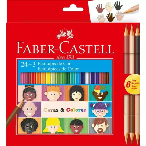 FABER CASTELL Lapices de colores x24 + 6 tonos piel - comprar online