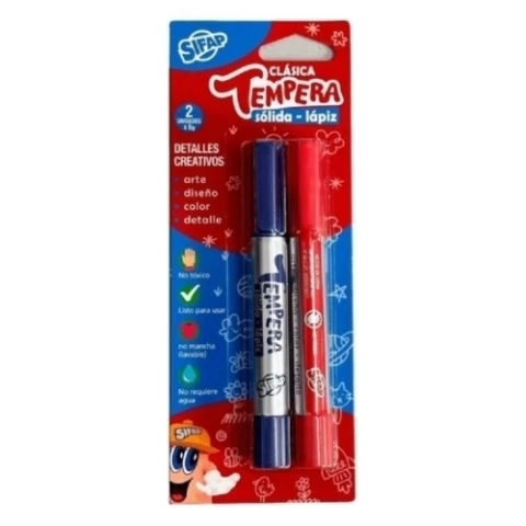 SIFAP Tempera solida en lapiz x2 Azul y rojo - comprar online