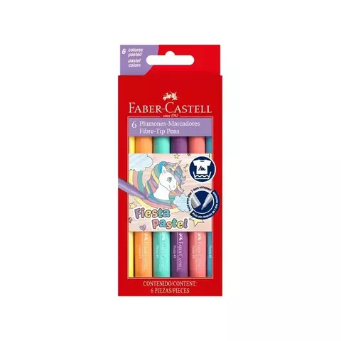 FABER CASTELL Marcadores Fiesta pastel x6