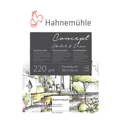 HAHNEMUHLE Block para acuarela A3 Concept 220grs (20 hojas) - comprar online