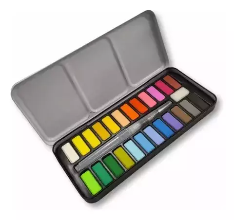 NUWA Set de acuarelas en pastilla lata x24 - comprar online