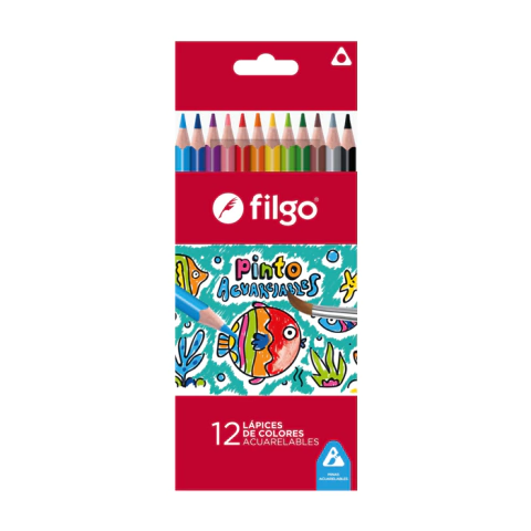 FILGO Lápices de Colores Acuarelables x12 Dibujo y Acuarela