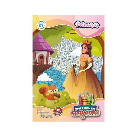 OCHENTA Y SIETE Set para colorear diversion en crayones (Princesas) - comprar online