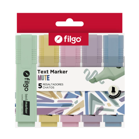 FILGO Resaltadores Text Marker Tonos Mute x5 Escritura y Estudio - comprar online