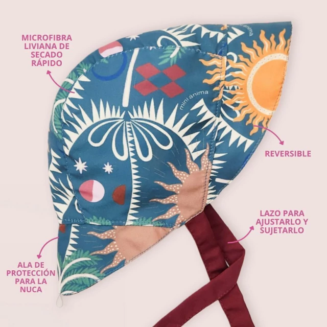 Capelina reversible sunset azul Mini Ánima — imagen 2