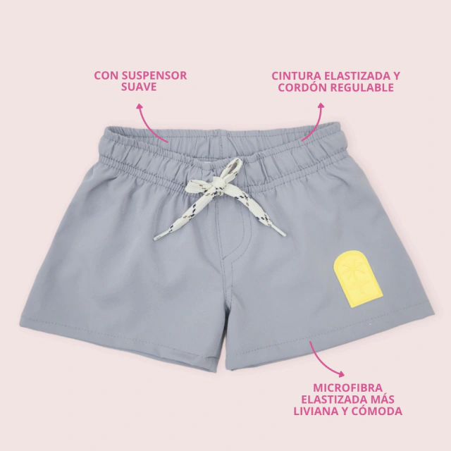 Short de microfibra gris – Mini Ánima — imagen 2
