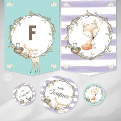 Kit imprimible woodland animalitos del bosque menta lila tukit en internet