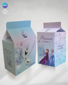 Pack dúo milk box + valijita imprimible frozen tukit