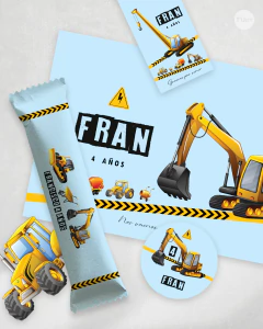 Kit imprimible construccion excavadoras tractor tukit - comprar online