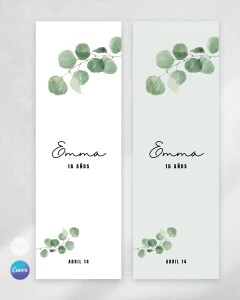 Marca página imprimible eucalipto, bookmarks hojas eucalipto tukit - TuKit