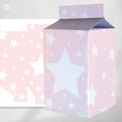 Milk box milkbox imprimible estrellas blancas fondo rosa tukit - comprar online