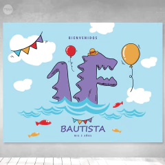 Banner imprimible rectangular backdrop monstruo de la laguna tukit