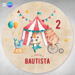 Bunting banner circular digital imprimible backdrop bailarinas - (copia) - (copia) - comprar online