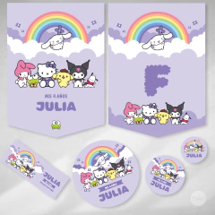 Kit imprimible kitty kawaii y sus amigos lila violeta tukit