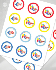 Adorno para cupcake, circulo multiuso, payaso plim plim tukit - TuKit