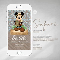 Kit imprimible mickey mouse safari tukit - comprar online