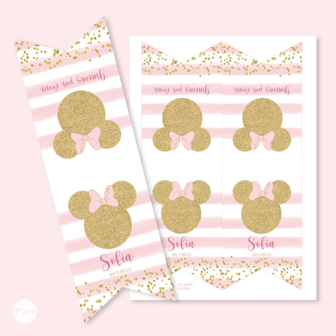 Cierra bolsa imprimible minnie glitter tukit