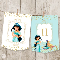 Pennant banner banderines princesa jazmin princess tukit
