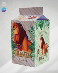 Milk box imprimible rey leon animalitos de la selva tukit - comprar online