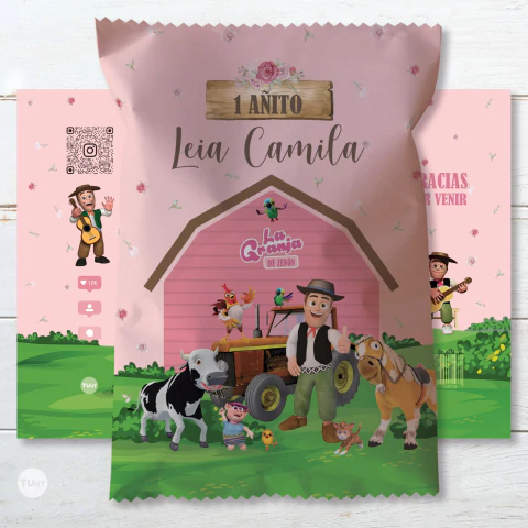 Chips bags imprimible la granja de zenon rosa tukit