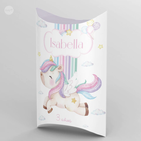 Piñata almohadita imprimible unicornio acuarela tukit