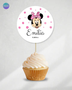 Adorno para cupcake, circulo multiuso, minnie personaje tukit - comprar online