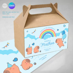 Etiqueta imprimible capibara, label, printable label carpinchos favor box, capibaras cumple tukit - comprar online