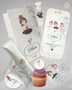 Kit imprimible bailarinas acuarela tukit - comprar online