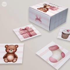 Juego imprimible baby shower rosa acuarela tukit