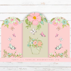 Paneles decorativos imprimibles candy bar mariposas y flores tukit