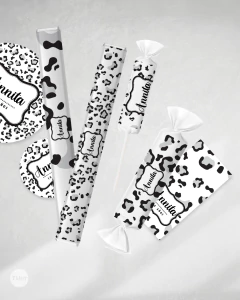 Kit imprimible textura animal print gris negro tukit en internet