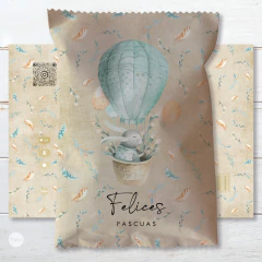 Chips bags bolsita golosinera imprimible felices pascuas conejo globo tukit