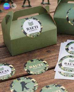 Adorno para cupcake, circulo multiuso, militar camuflado tukit - TuKit