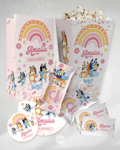 Kit imprimible bluey perritos, arcoiris rosa, flores tukit - comprar online
