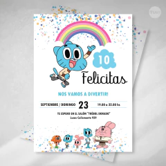 Kit imprimible el maravilloso mundo de gumball cumpleaños tukit - comprar online