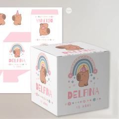 Kit imprimible capy rosa arcoiris capibara tukit en internet
