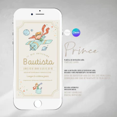 Invitacion principito beige texto editable canva tukit en internet