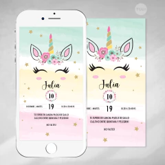 Kit imprimible unicornio acuarelas rosa verde amarillo candy bar tukit en internet