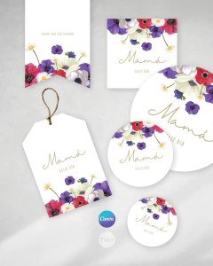 Mini kit imprimible flores amapolas tukit - comprar online