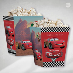 Caja pochoclera imprimible, caja autos cars, palomitas de maiz cars, cumpleaños autos tukit