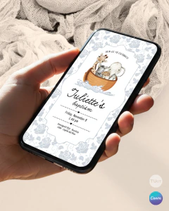 Invitacion editable, invitación arca, invitaciones canva editable, cumple arca de noe, birthday arc, invitation template - comprar online