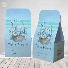 Cajita abierta decorativa golosinera imprimible felices pascuas conejito canasta tukit - comprar online
