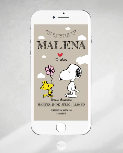 Imagen de Kit imprimible snoopy fondo marron tukit