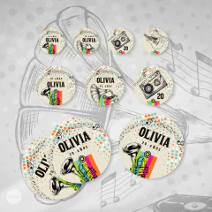 Kit imprimible musica party retro vintage tukit - (copia) on internet