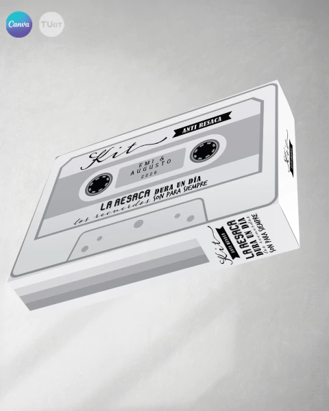 Caja cassette imprimible antiresaca blanco negro tukit - comprar online