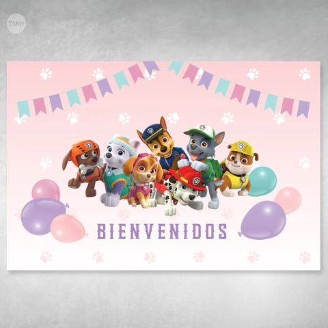 Bunting banner imprimible backdrop patrulla canina tukit